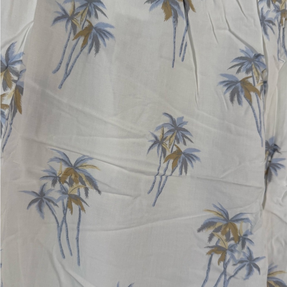 Banana Republic Factory tropical pajama Pants White & Blue Palm Tree Print SZ XL - Picture 5 of 14